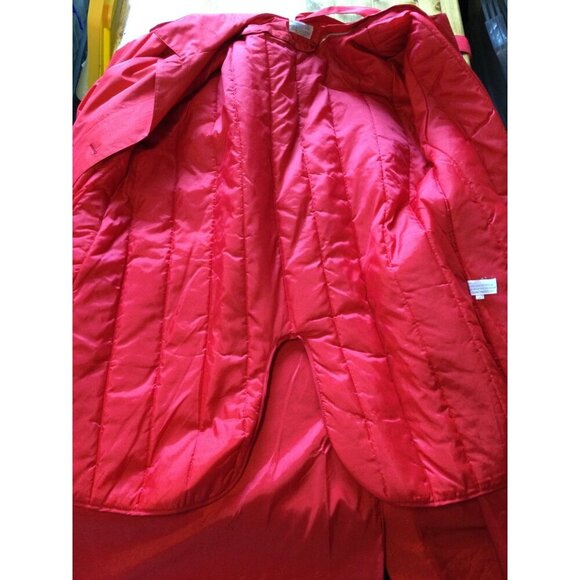 Vintage NWT Maggie Barnes Womens Red Trench Coat Plus Size 24W Removable Liner - Picture 6 of 13
